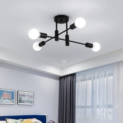 Mid Century Chandelier Modern, 4-Light.