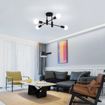 Mid Century Chandelier Modern, 4-Light.