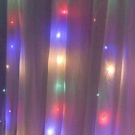 300 LEDs Window Curtain Fairy Lights 8 Modes and Remote Control for Bedroom (Multicolor, 300 x 300cm).