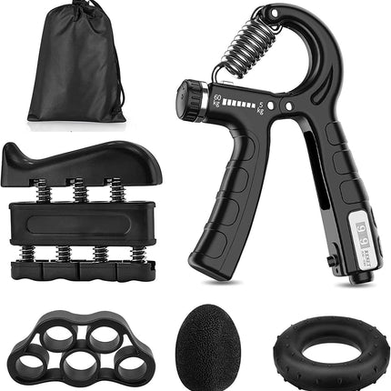 5 Pack Adjustable Resistance Hand Gripper Exerciser Workout Kit.