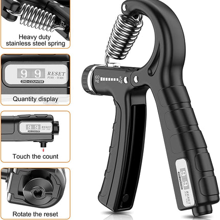 5 Pack Adjustable Resistance Hand Gripper Exerciser Workout Kit.