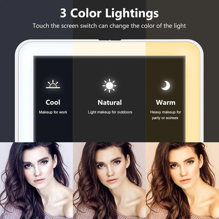 LED Travel Makeup Mirror 3 Light Modes USB.