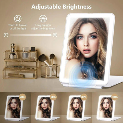 LED Travel Makeup Mirror 3 Light Modes USB.