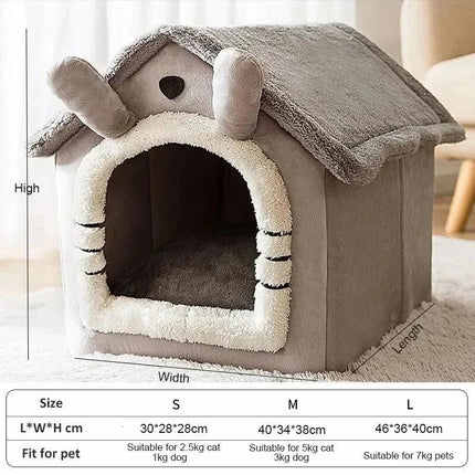 Soft Indoor Dog House & Bed - Washable Grey.