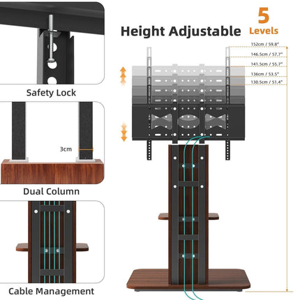 Adjustable Wood TV Stand for 32-65 Inch LCD LED.