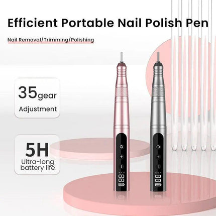 35000RPM Cordless Nail Drill Kit LED Pink.