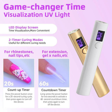 Mini UV LED Nail Dryer Lamp USB Gold.