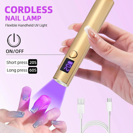 Mini UV LED Nail Dryer Lamp USB Gold.