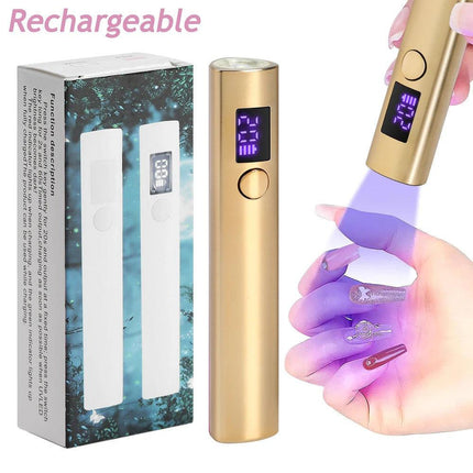 Mini UV LED Nail Dryer Lamp USB Gold.