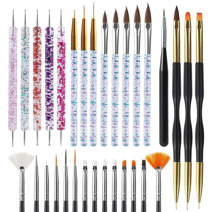 31Pcs Nail Art Brushes and Dotting Tools.