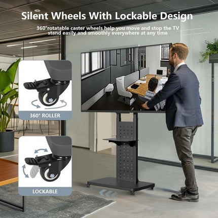 Heavy Duty Mobile TV Stand with Wheels.