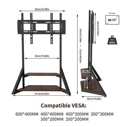 Adjustable Floor TV Stand for 40-75" LCD LED.