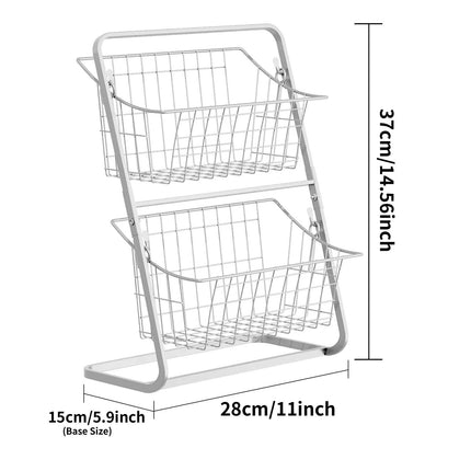Fruit Vegetable Kitchen Storage Rack White.