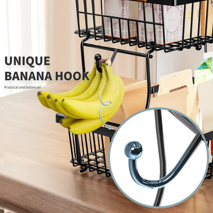 2-Tier Metal Fruit Vegetable Storage Basket.
