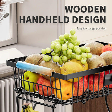 2-Tier Metal Fruit Vegetable Storage Basket.