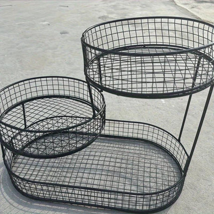 Black Stainless Steel Fruit Basket Storage.