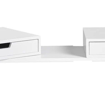 White Monitor Stand with Drawers.