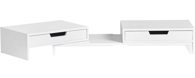 White Monitor Stand with Drawers.
