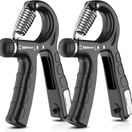 2 Pack Adjustable Hand Grip Strengthener for Hand Grip Strength and Wrist Rehabilitation (Resistance 5-60 kg).