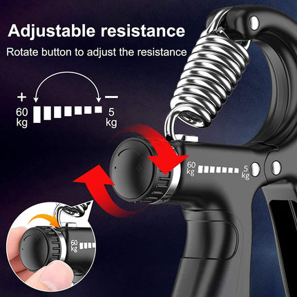 2 Pack Adjustable Hand Grip Strengthener for Hand Grip Strength and Wrist Rehabilitation (Resistance 5-60 kg).