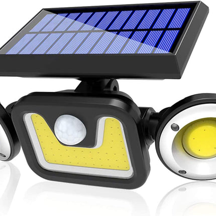 Outdoor Solar Lights with 3 Adjustable Head for Porch Garden Patio.