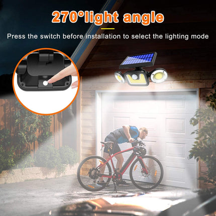 Outdoor Solar Lights with 3 Adjustable Head for Porch Garden Patio.