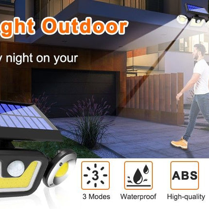 Outdoor Solar Lights with 3 Adjustable Head for Porch Garden Patio.