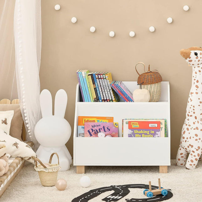 Kids Storage Bookcase 3 Compartments, White.