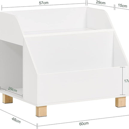 Kids Storage Bookcase 3 Compartments, White.
