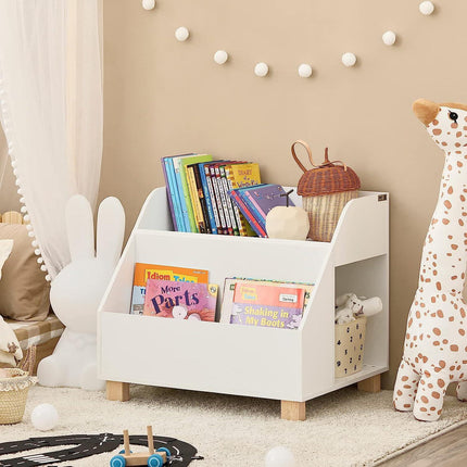 Kids Storage Bookcase 3 Compartments, White.