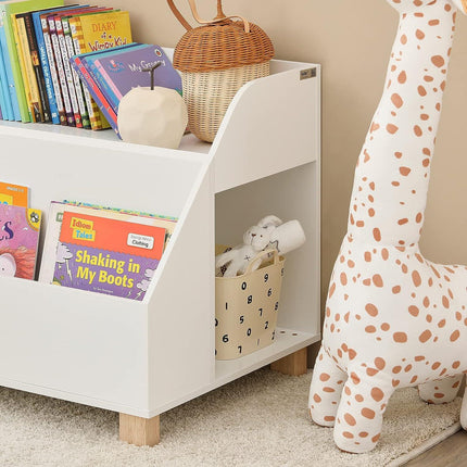 Kids Storage Bookcase 3 Compartments, White.