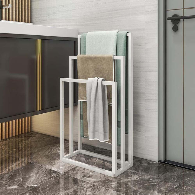 3 Tier Metal Freestanding Towel Rack Rail Holder Drying Stand.