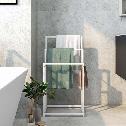 3 Tier Metal Freestanding Towel Rack Rail Holder Drying Stand.