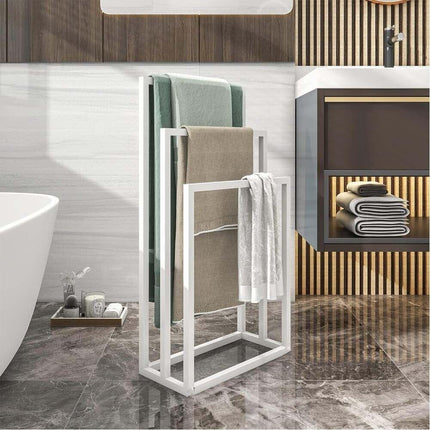 3 Tier Metal Freestanding Towel Rack Rail Holder Drying Stand.