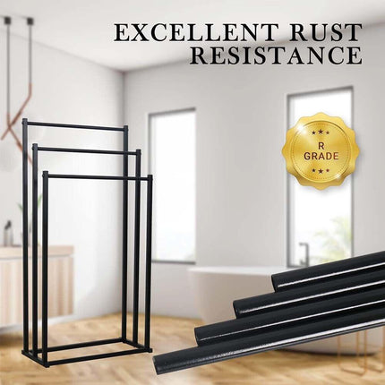 3 Tier Metal Towel Rack Freestanding Bathroom Organizer Rail.