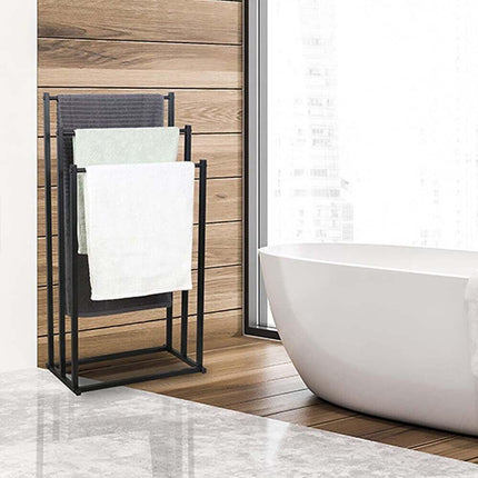 3 Tier Metal Towel Rack Freestanding Bathroom Organizer Rail.