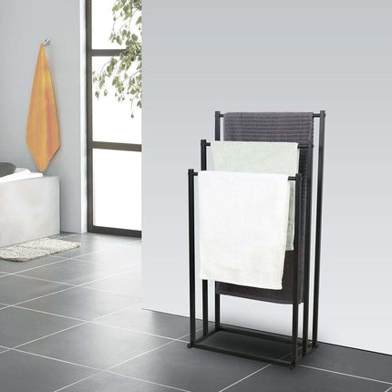 Metal Free Standing Towel Rack 3 Tier Bathroom Rail Shelf Dryer.