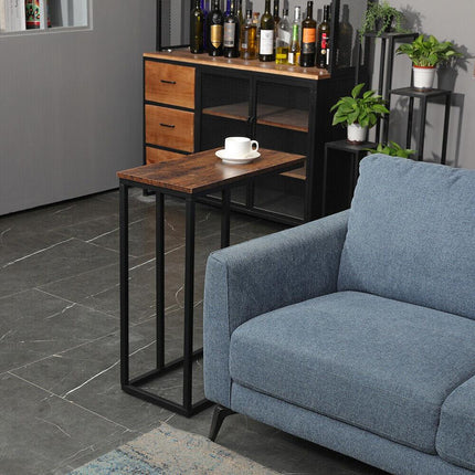 C-Shaped Sofa Side End Table Metal Frame Laptop Tray - All Family.