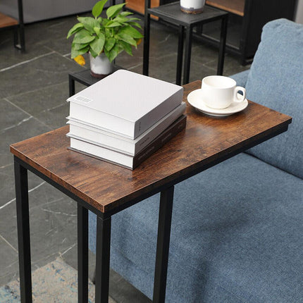 C-Shaped Sofa Side End Table Metal Frame Laptop Tray - All Family.