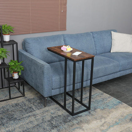 C-Shaped Sofa Side End Table Metal Frame Laptop Tray - All Family.
