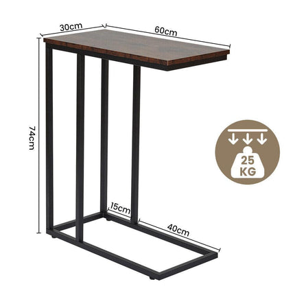 C-Shaped Sofa Side End Table Metal Frame Laptop Tray - All Family.