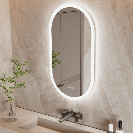 1000x500mm LED Bathroom Mirror Oval Anti-Fog Dimmable Wall Mount.