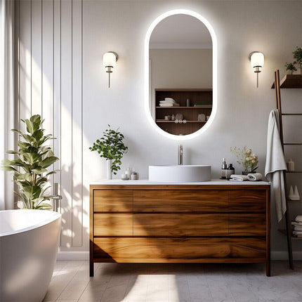 1000x500mm LED Bathroom Mirror Oval Anti-Fog Dimmable Wall Mount.