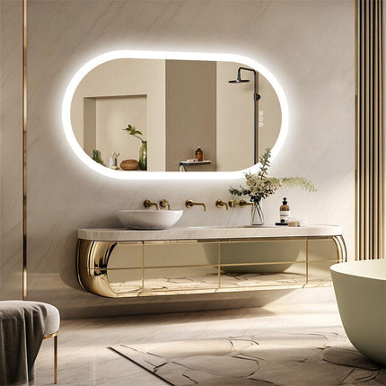 120x60cm LED Bathroom Mirror Oval Anti-Fog Dimmable Wall Mount.