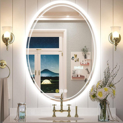 500x700mm LED Bathroom Mirror Oval Dimmable Anti-Fog.