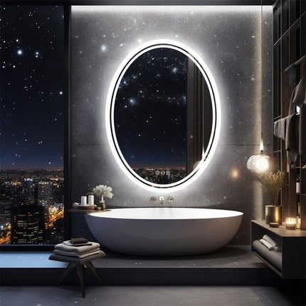 500x700mm LED Bathroom Mirror Oval Dimmable Anti-Fog.