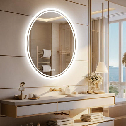 500x700mm LED Bathroom Mirror Oval Dimmable Anti-Fog.
