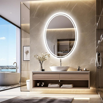 500x700mm LED Bathroom Mirror Oval Dimmable Anti-Fog.