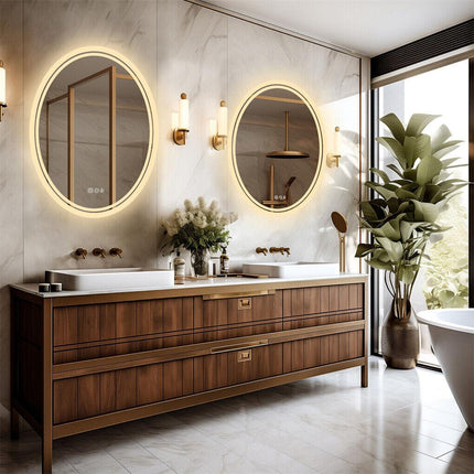 500x700mm LED Bathroom Mirror Oval Dimmable Anti-Fog.