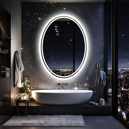 500x700mm LED Bathroom Mirror Oval Dimmable Anti-Fog.